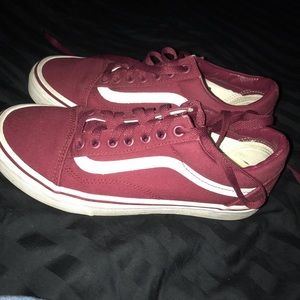 Maroon vans old skool low